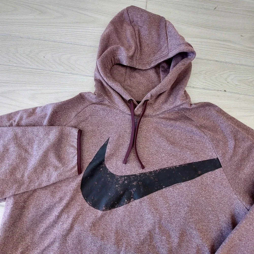 Nike Therma Fit Hoodie Pullover Mens XXL Heathered Big‎ Swoosh Gym Streetwear